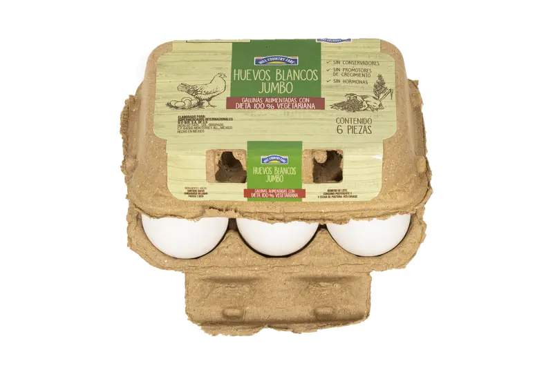 Huevo HCF Blanco Jumbo 6 piezas