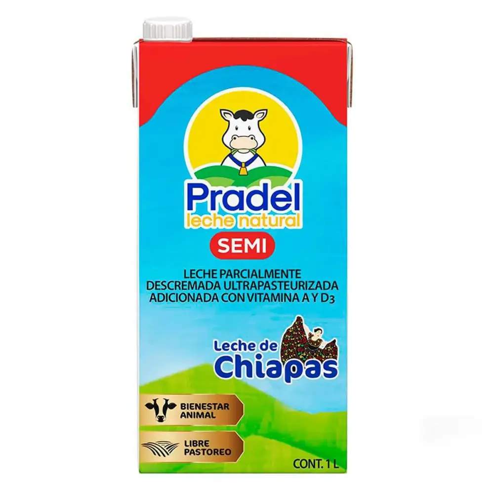 Leche Pradel Semidescremada 1L