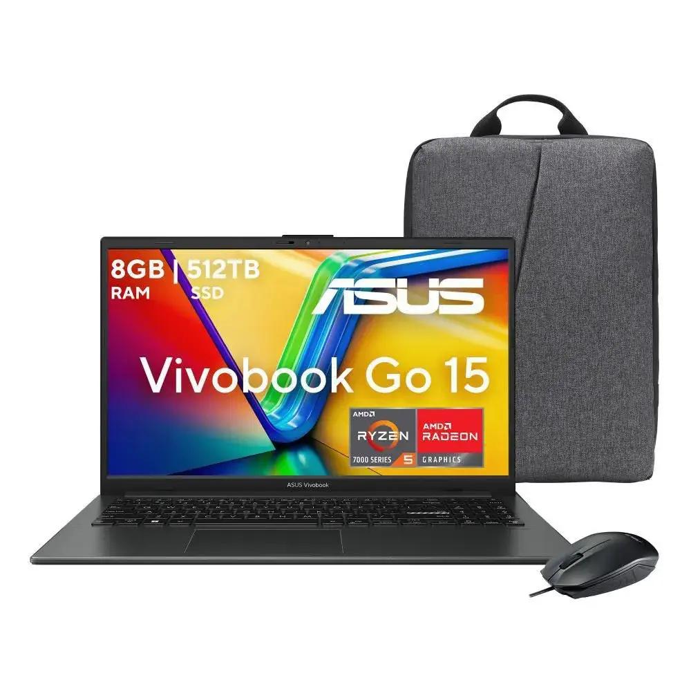 Laptop VivoBook Go 15 AMD Ryzen 5 7520U 8GB RAM 512GB SSD 15.6" Plateada