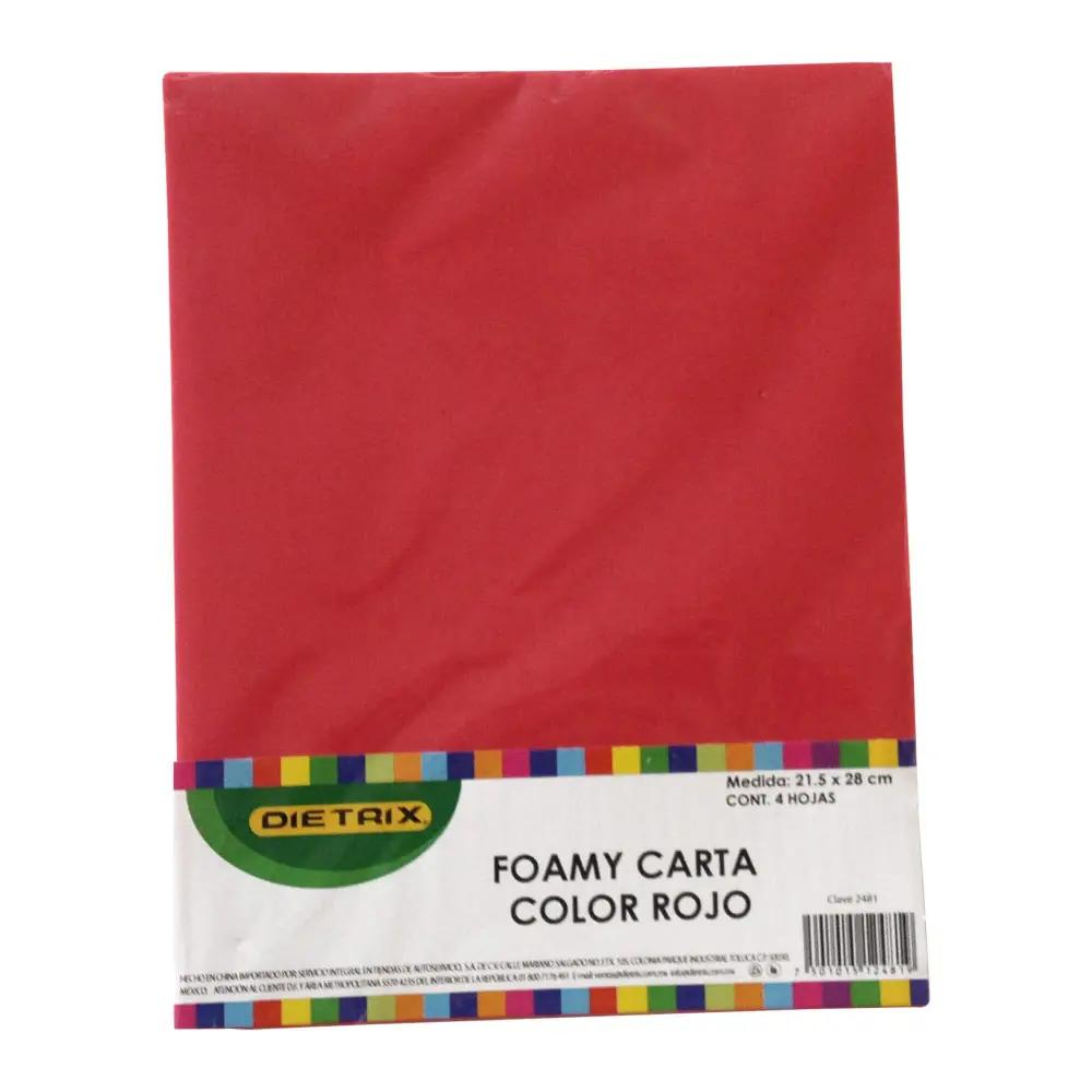 Hojas de Foamy Tamaño Carta Rojas 4 pzas