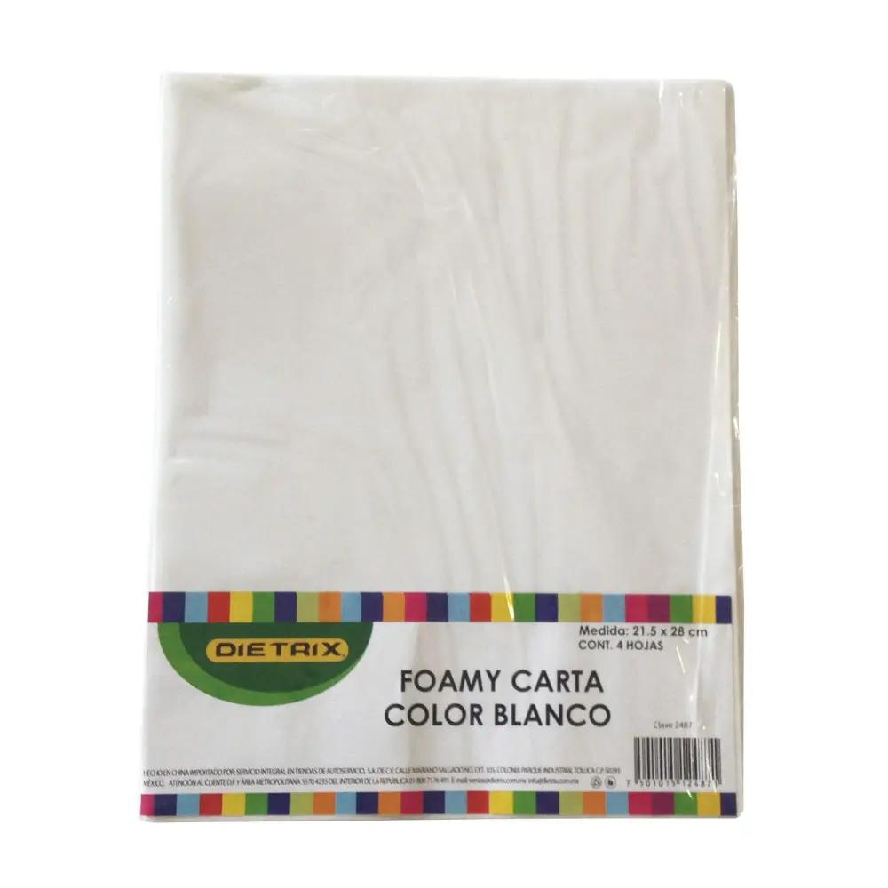 Hojas de Foamy Tamaño Carta Blancas 4 pzas