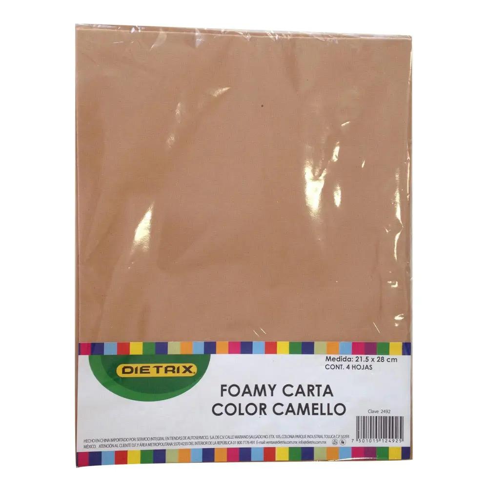 Hojas de Foamy Tamaño Carta Color Camello 4 pzas