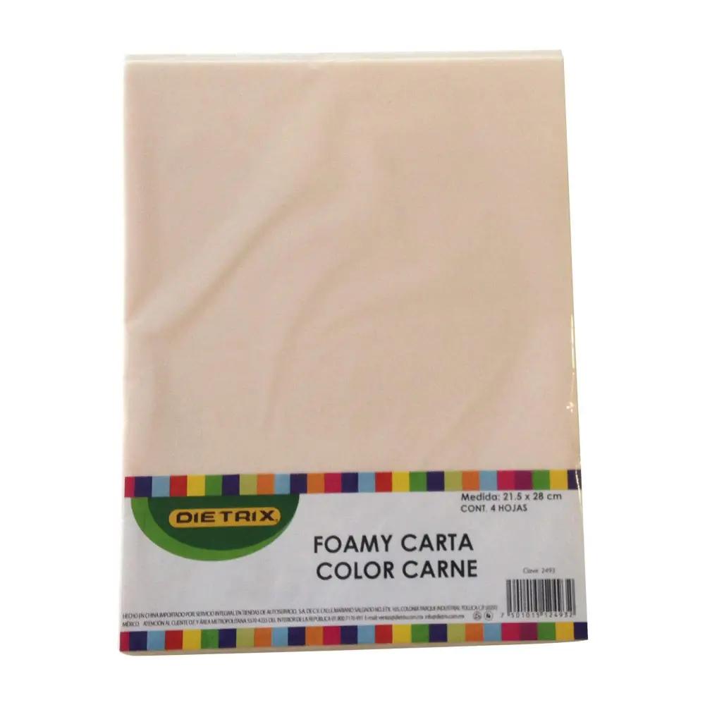 Hojas de Foamy Tamaño Carta Color Carne 4 pzas