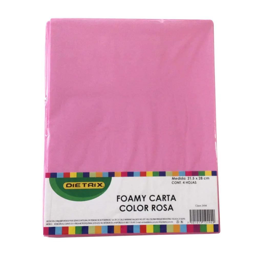 Hojas de Foamy Tamaño Carta Rosa 4 pzas