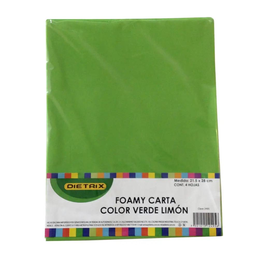 Hojas de Foamy Tamaño Carta Verde Limón 4 pzas