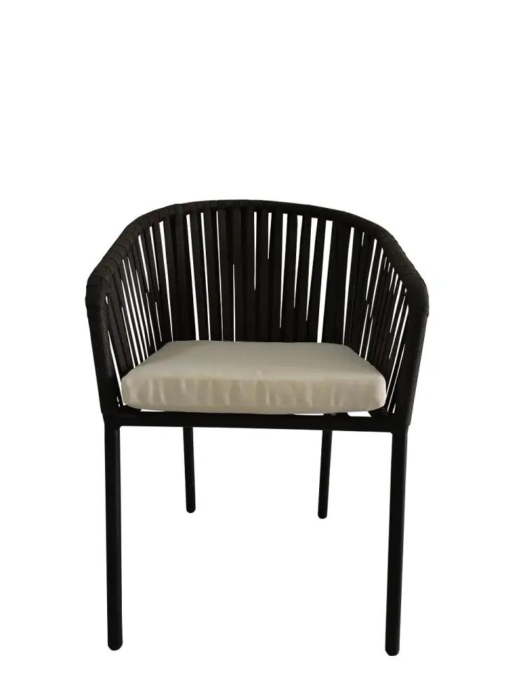 Silla de Exterior con Cojín Alterego Mikonos Negra
