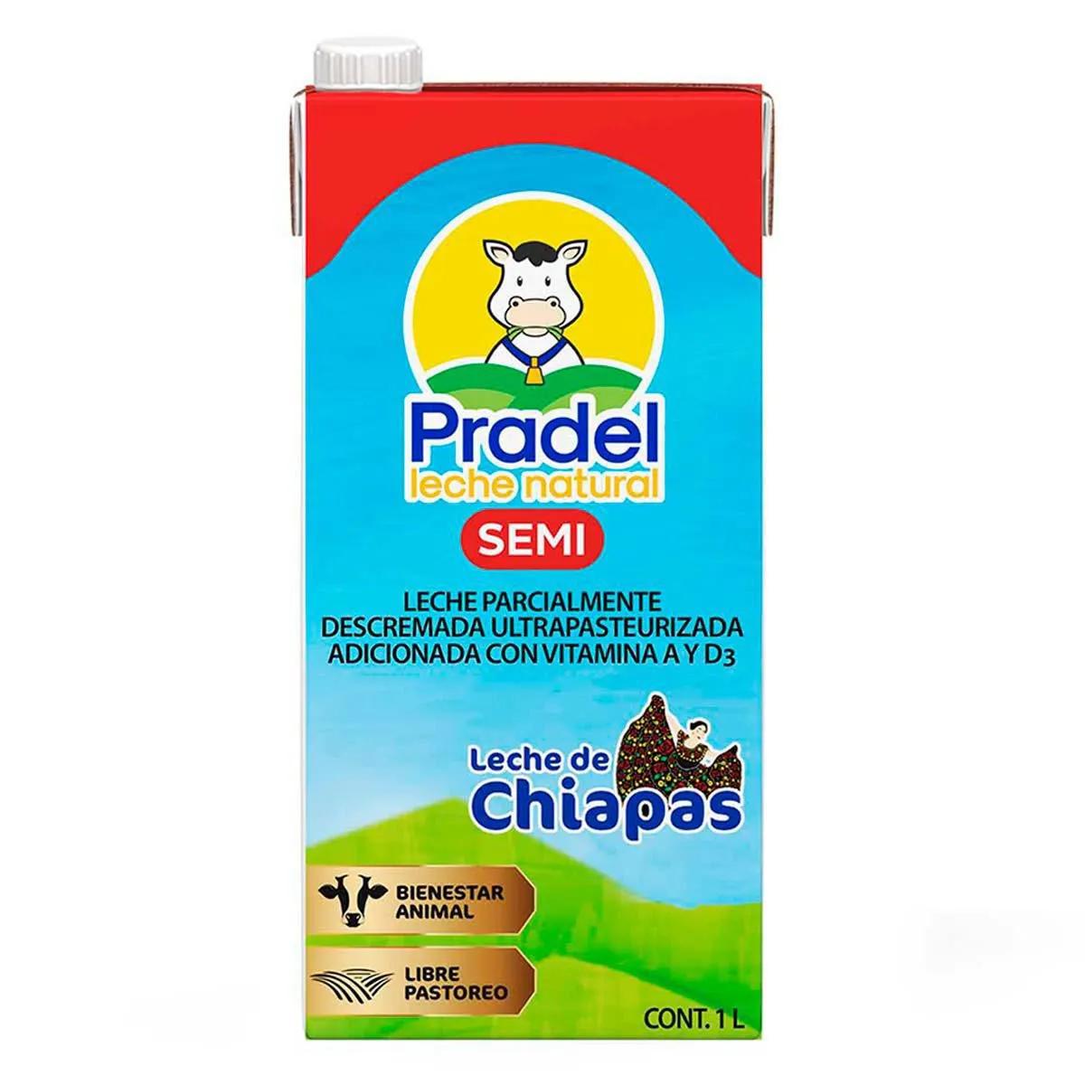 Leche Semidescremada Pradel 1L
