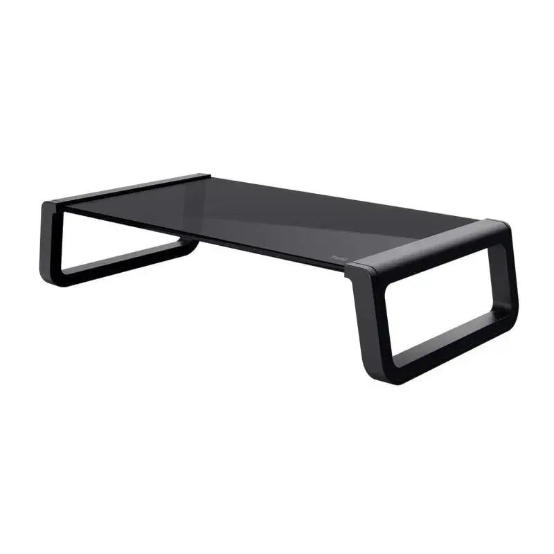 Base para Monitor | Cristal Templado | Negro | Soporte Seguro